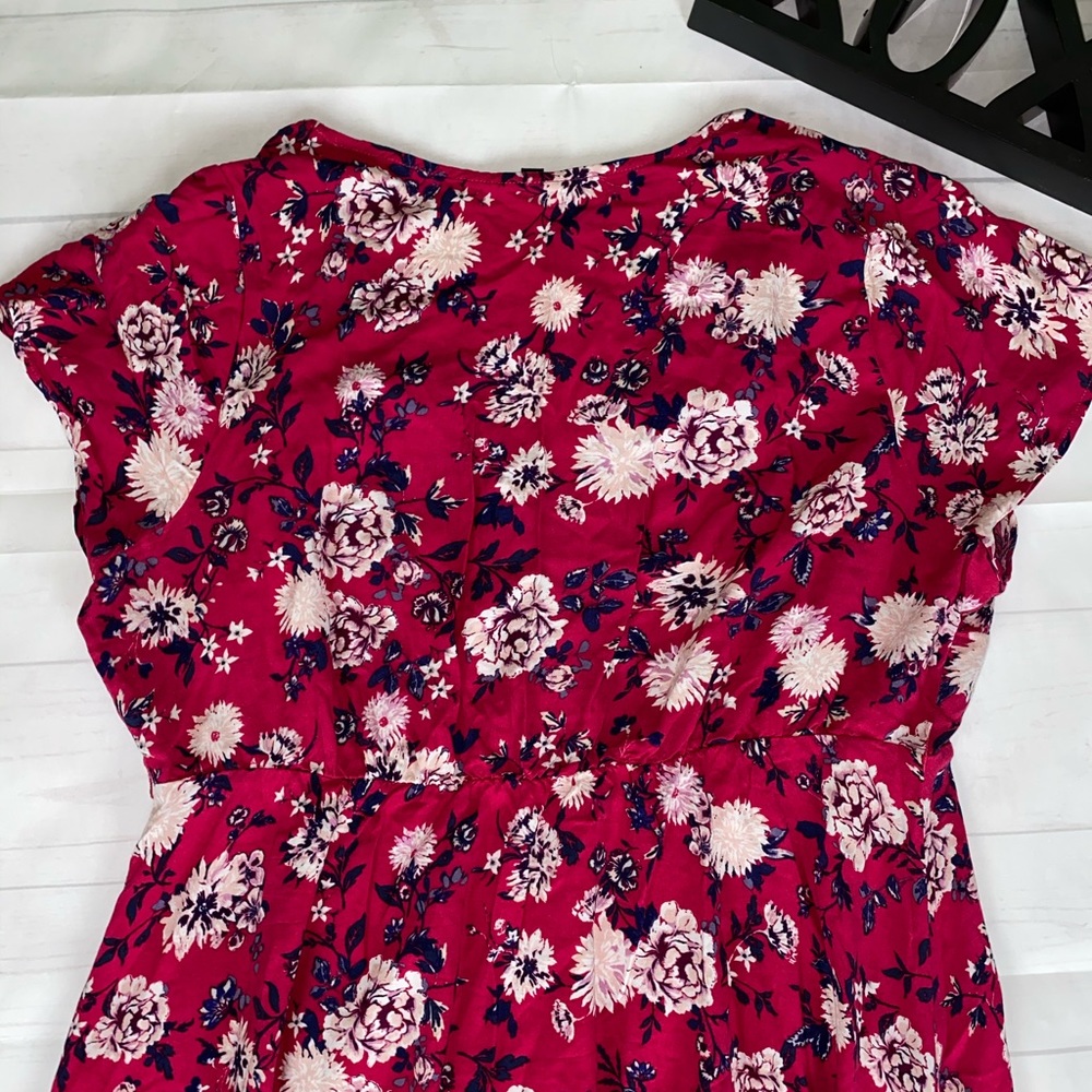 Torrid Pink Floral Short Sleeve Dress 2 - Picture 10 of 12
